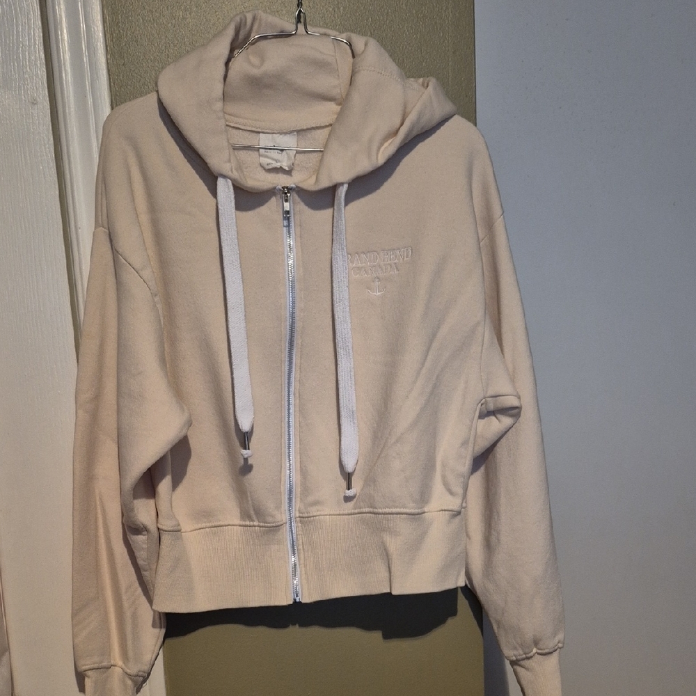 Women's Cream Crop Hoodie